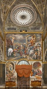 Contrafachada, IL Pordenone, Crucifixión 1520-21, Deposición 1522, Bernardino Gatti, Resurrección 1529 de Bernardino Gatti