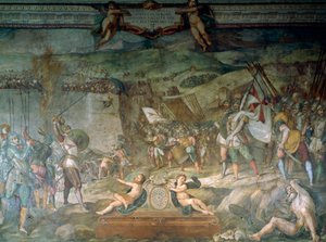 Batalla de Bona entre genoveses y turcos, 16 de septiembre de Bernardino Barbatelli Poccetti