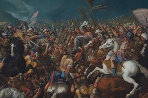 La lucha entre Escipión Africano y Aníbal, c. 1616-1618 de Bernardino Cesari