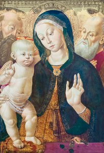 La Virgen y el Niño con dos santos, c.1500 (óleo sobre tabla) de Bernardino Fungai