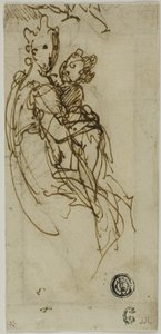 Virgen y Niño sentados (recto); Virgen y Niño sentados (verso) de Bernardino India
