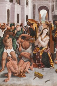 Detalle del Martirio de Santa Catalina (fresco)