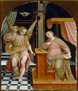 Italia, Vercelli, pintura de La Anunciación