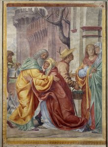 Encuentro de Santa Ana y San Joaquín en la puerta dorada de Bernardino Luini
