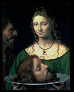 Salomé con la cabeza de Juan el Bautista, c.1525-30 (panel) de Bernardino Luini