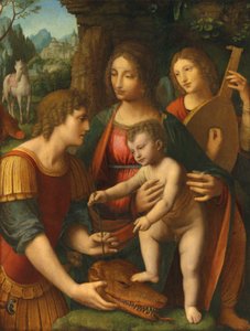 La Virgen y el Niño con San Jorge y un ángel de Bernardino Luini