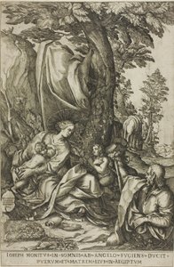 Descanso en la Huida a Egipto de Bernardino Passeri
