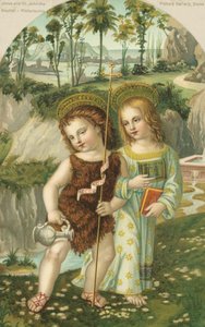Jesucristo y San Juan Bautista (cromolito)