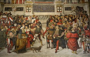 Italia Toscana Siena, Catedral El Duomo: La Coronación de Pío II (1405-1464) de Bernardino di Betto Pinturicchio