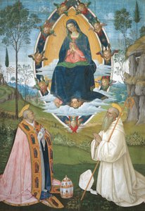 Madonna con San Gregorio Magno y San Benito de Bernardino di Betto Pinturicchio