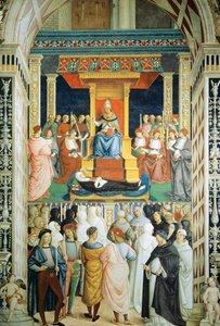 Pío II canonizando a Santa Catalina de Siena en 1461