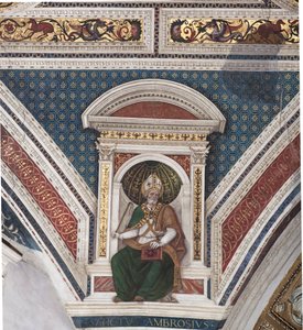 San Ambrosio (detalle) de Bernardino di Betto Pinturicchio