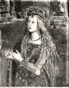 Santa Catalina, posiblemente un retrato de Lucrezia Borgia (1480-1519) del ciclo Vidas de los Santos, Sala dei Santi, 1492-94 de Bernardino di Betto Pinturicchio
