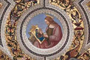 San Lucas, detalle de Los Cuatro Evangelistas (fresco) de Bernardino di Betto Pinturicchio