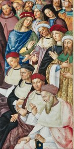 Biblioteca Piccolomini, pared sureste: "Eneas Silvio recibe el sombrero de cardenal del Papa Calixto III, 17 de diciembre de Bernardino di Betto Pinturicchio