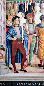 La Biblioteca Piccolomini, pared suroeste: "Pío II canoniza a Santa Catalina de Siena, 29 de junio