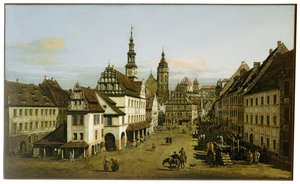 Alemán: Städtebild (Mercado de Pirna) El mercado de Pirna de Bernardo Bellotto