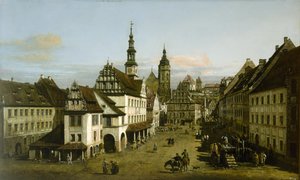 Alemán: Städtebild (Mercado de Pirna) El mercado de Pirna de Bernardo Bellotto