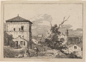 Paisaje con un árbol muerto de Bernardo Bellotto