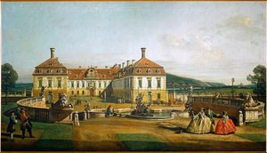 Castillo de Schlosshof, Austria, visto desde los jardines, construido por el príncipe Eugenio de Saboya ... (óleo sobre lienzo) de Bernardo Bellotto