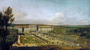 Palacio de Schönbrunn visto desde los jardines, entre 1758 y 1761