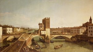 El puente en Delle Navi, Verona de Bernardo Bellotto