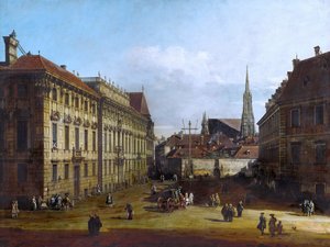 Viena, la Plaza Lobkowitz, entre 1758 y 1761 de Bernardo Bellotto