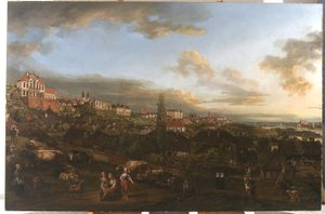 Vista de Varsovia con el palacio Ordynacki, 1772 de Bernardo Bellotto