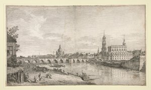 Vista del puente de Dresde sobre el Elba de Bernardo Bellotto