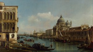 Vista del Gran Canal: Santa Maria della Salute y la Dogana desde Campo Santa Maria Zobenigo, c.1743 (óleo sobre lienzo) de Bernardo Bellotto