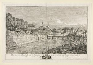 Vista del Zwinger, Dresde de Bernardo Bellotto