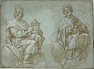 Dos Reyes Sentados de Judá; Josías y Ezequías de Bernardo Castello