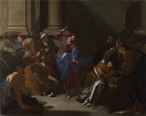 Cristo expulsando a los mercaderes del templo, c. 1645 de Bernardo Cavallino