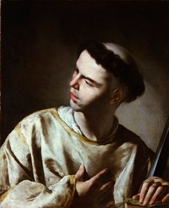 Pintura ""Saint Laurent"" (San Lorenzo) de Bernardo Cavallino (1616-1656) - Década de 1640 - Óleo sobre lienzo - Dim 65,5x53,5 cm Museo Lázaro Galdiano, Madrid de Bernardo Cavallino