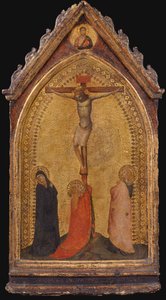 La Crucifixión con María Magdalena, la Virgen y Juan Evangelista (temple sobre tabla) de Bernardo Daddi