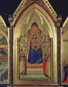 Tríptico de la Virgen y el Niño entronizados (detalle) de Bernardo Daddi
