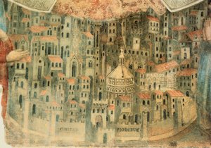 Vista de Florencia (detalle) de Bernardo Daddi