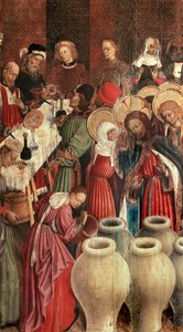 Retablo de la Transfiguración, detalle de la boda de Caná de Bernardo Martorell