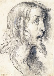 La cabeza de Cristo de perfil a la derecha de Bernardo Strozzi