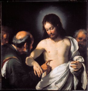 La incredulidad de Santo Tomás Pintura de Bernardo Strozzi (1581-1644) Dim. 101 x 97.5 cm Génova, Musei di Strada Nuova (ex Palazzo Bianco) de Bernardo Strozzi