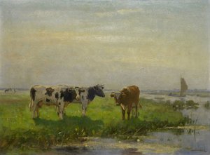 Vacas en el prado de Bernardus Antonie van Beek