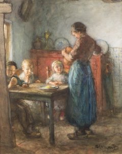 Una comida frugal de Bernardus Johannes Blommers or Bloomers