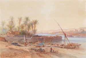 Barcos fluviales en el Nilo de Bernhard Fiedler