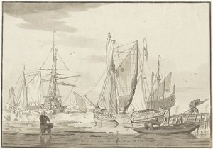 Descarga de barcos amarrados