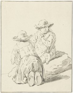 Dos chicos sentados en el suelo de Bernhard Schreuder