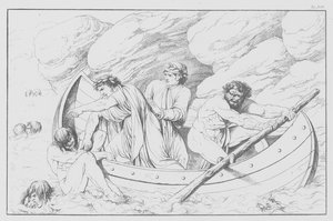 Divina Comedia de Dante, Infierno, lámina XIV (litografía) de Bernhard Schuler