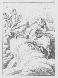 Divina Comedia de Dante, Infierno, lámina XIX (litografía) de Bernhard Schuler