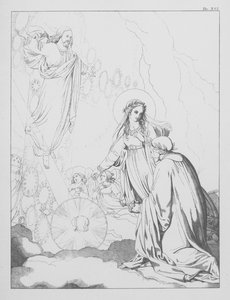Divina Comedia de Dante, Paradiso (Cielo), Lámina XVI (litografía) de Bernhard Schuler