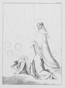 Divina Comedia de Dante, Paradiso (Cielo), Lámina XXXVIII (litografía) de Bernhard Schuler