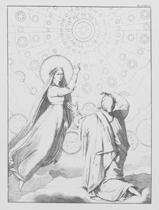 Divina Comedia de Dante, Paradiso (Cielo), Lámina XXXVI (litografía) de Bernhard Schuler